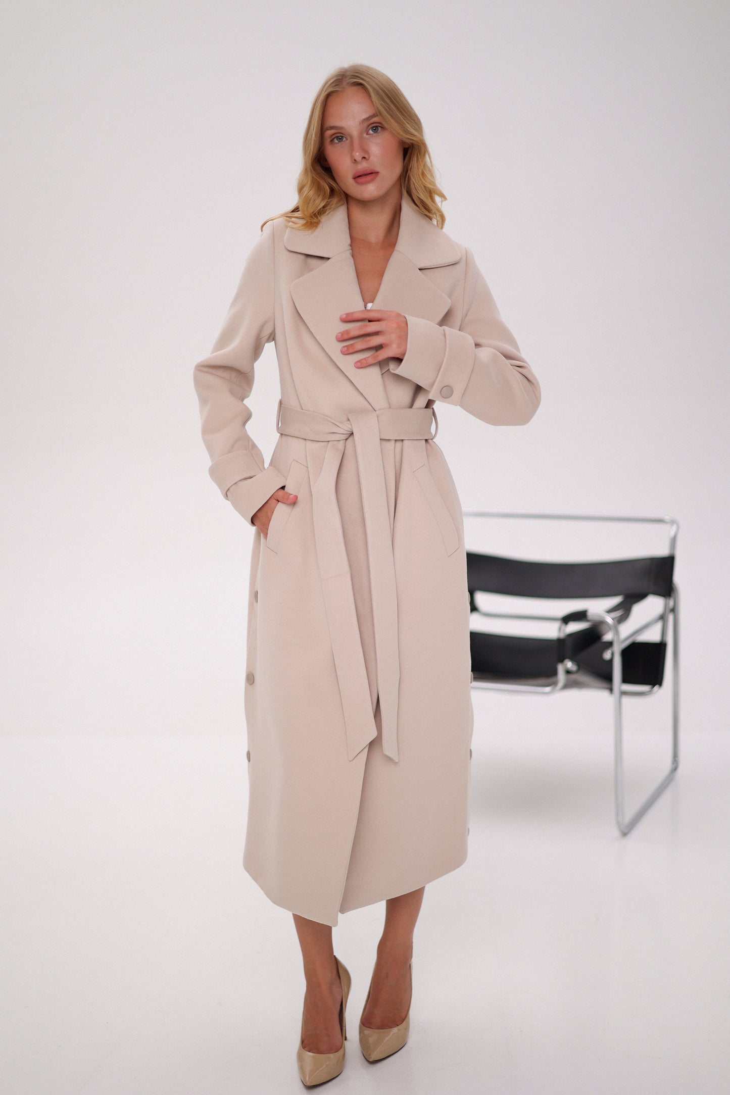 Camille Cashmere Blend Coat Beige