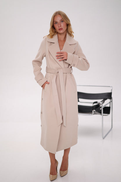 Camille Cashmere Blend Coat Beige