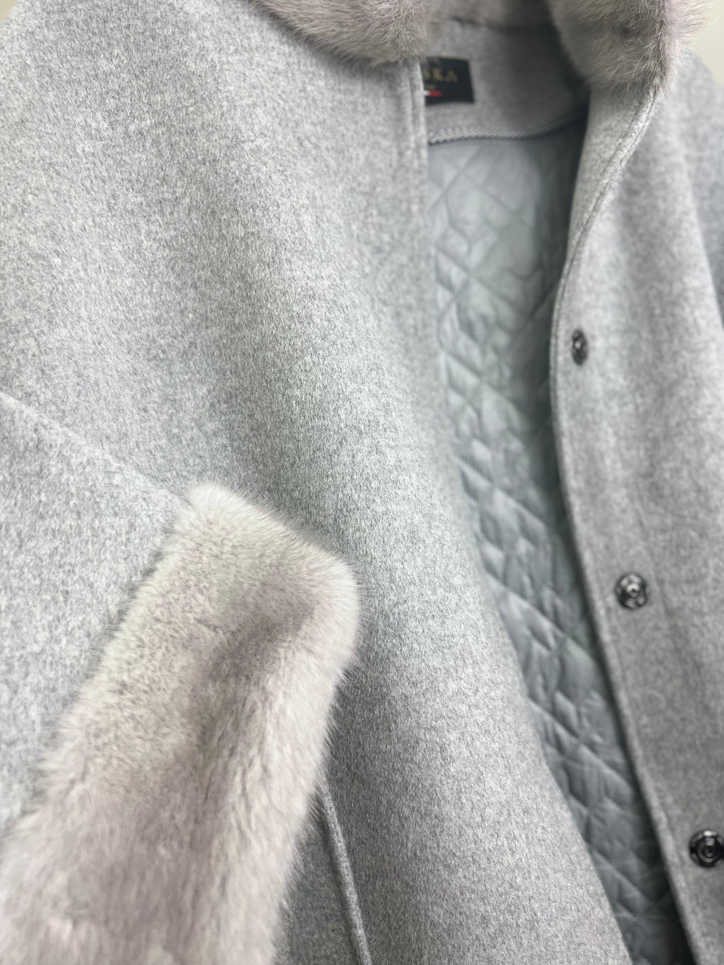 Scandinavian Mink Fur Virgin Wool Coat