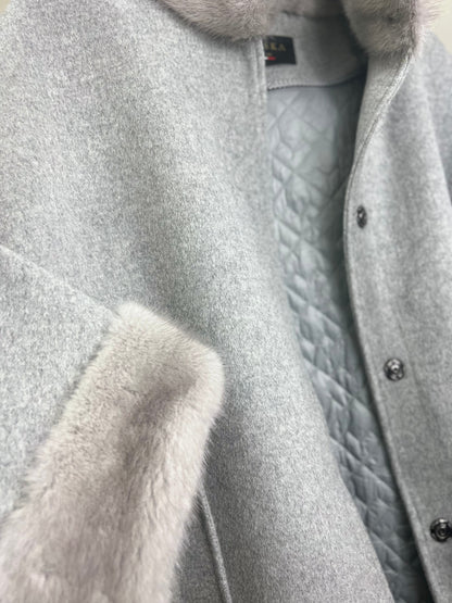 Scandinavian Mink Fur Virgin Wool Coat
