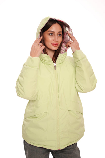 Reversible Demi-Season Jacket in Iris/Lemongrass