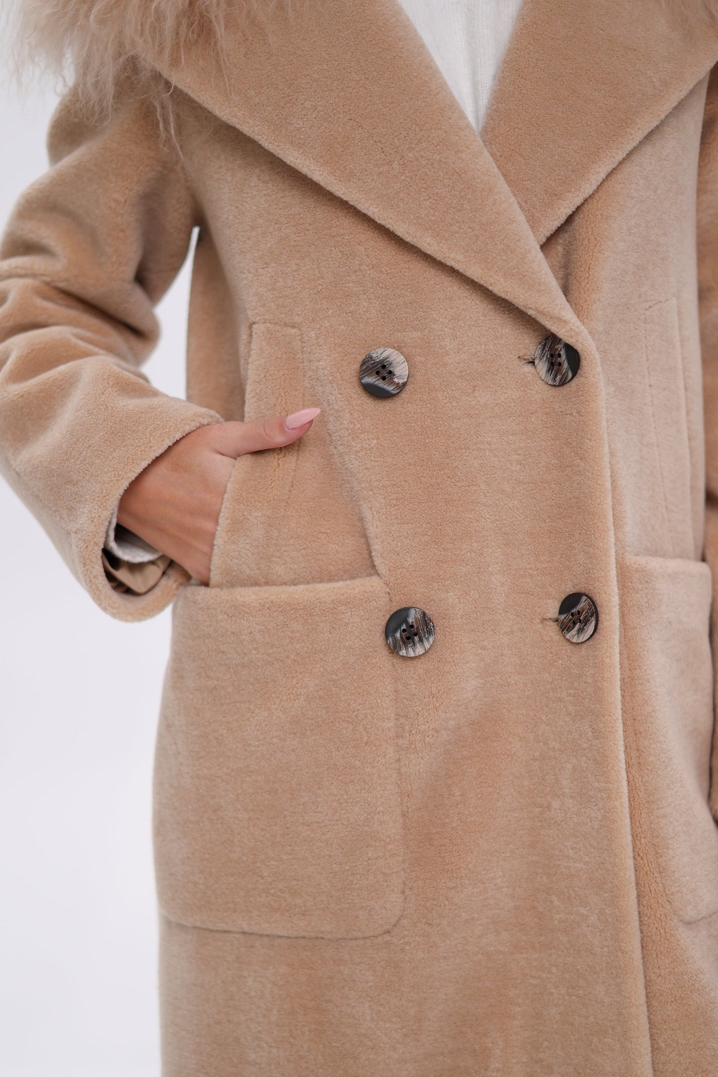 Lama Fur Virgin Wool Coat