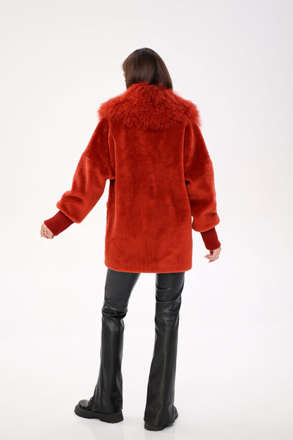 Lama Fur Peruvian Wool Coat