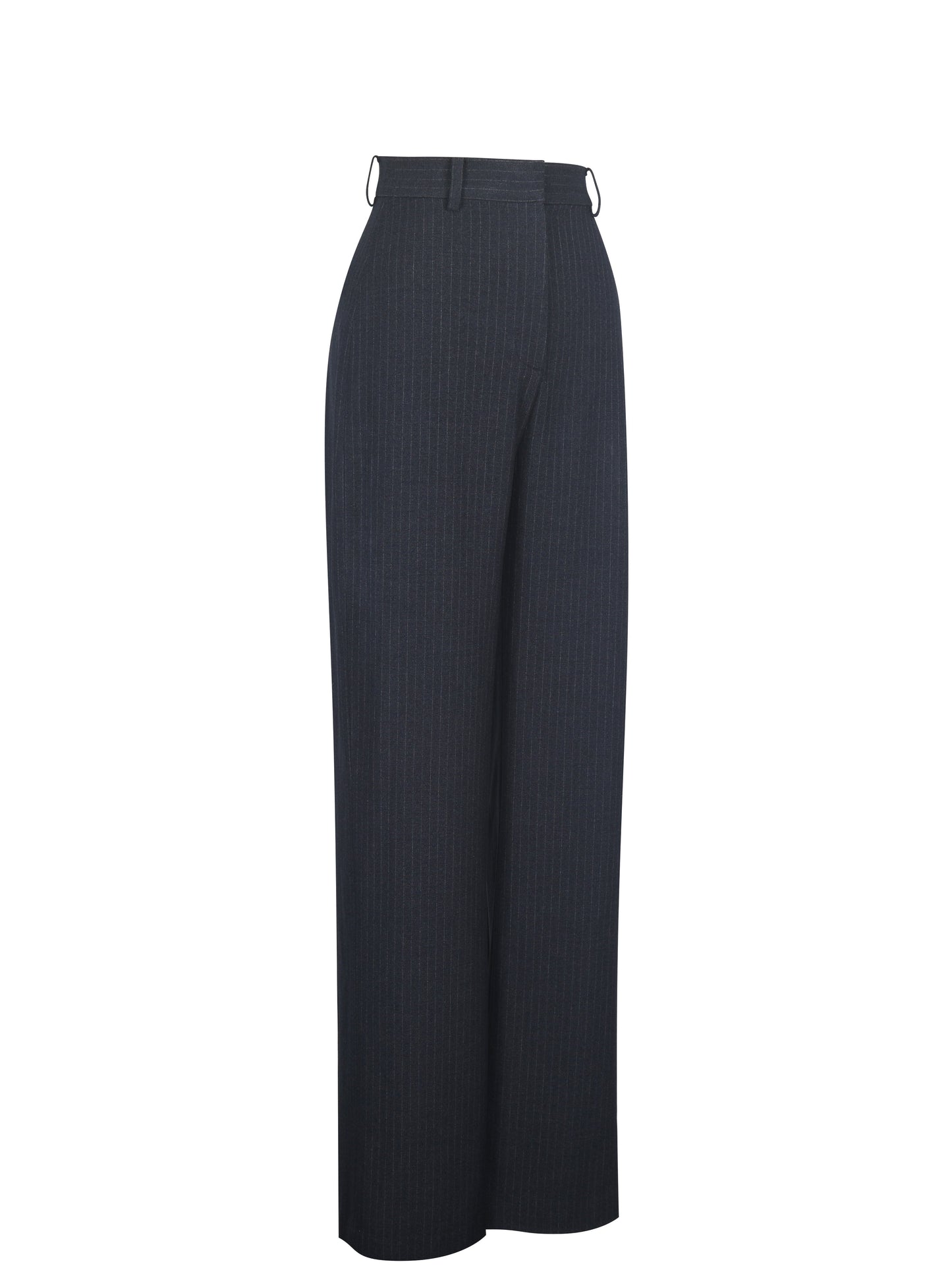 Quinnie Navy Striped High-Waisted Straight Leg Pant