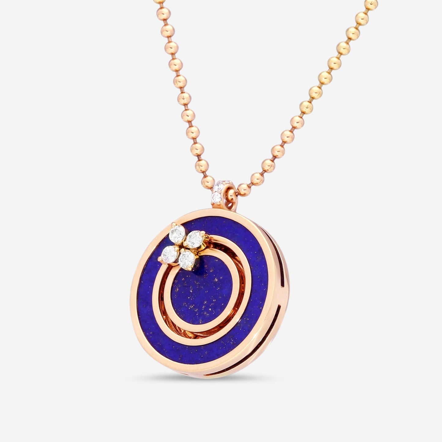 Roberto Coin Love in Verona 18K Rose Gold Diamond & Blue Lapis Pendant Necklace 8883126AX17X