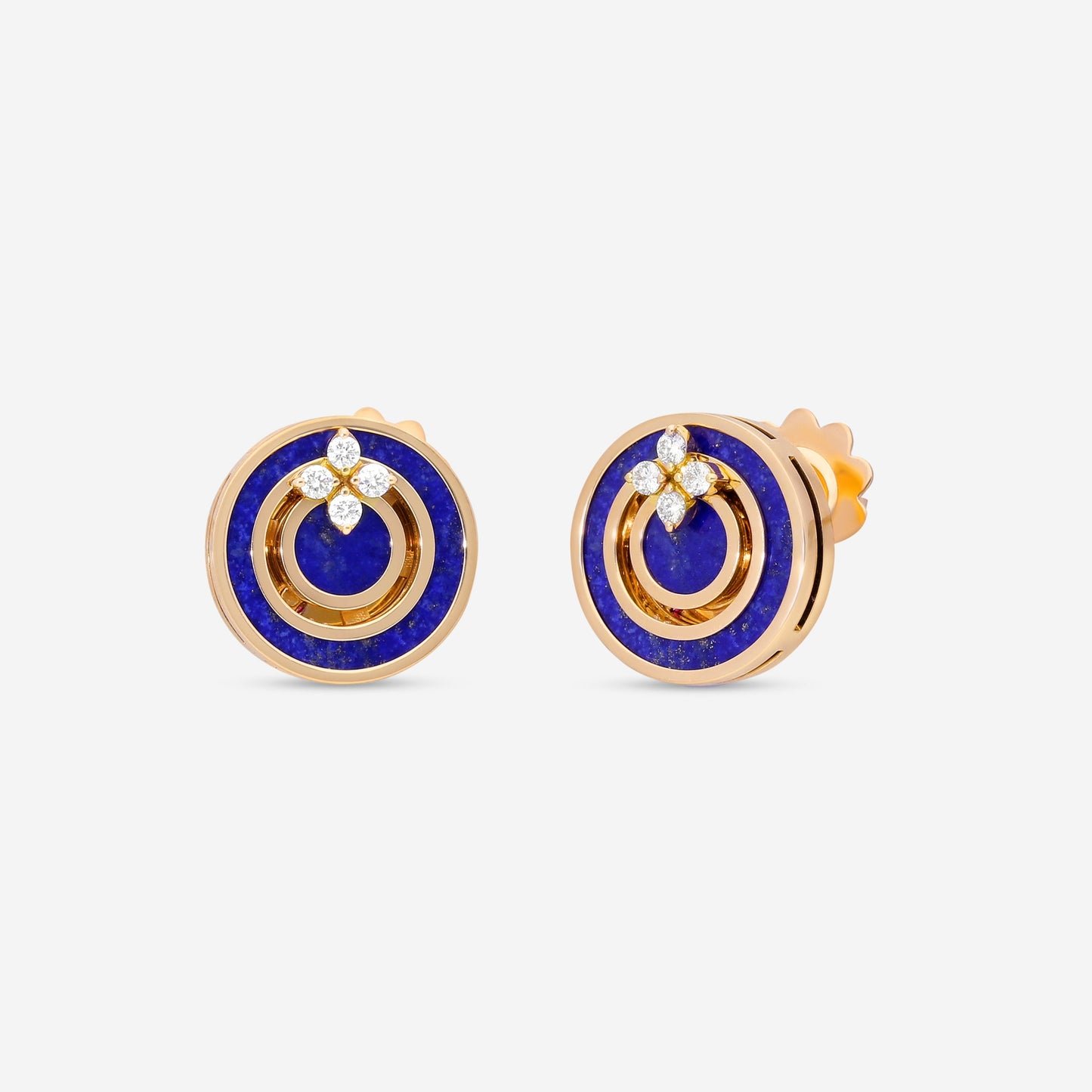 SIGNED PIECES GROUP Roberto Coin Love in Verona 18K Rose Gold Diamond & Blue Lapis Stud Earrings 8883126AXERX