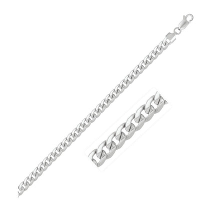 14K White Gold Miami Cuban Bracelet