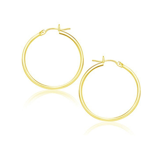 Yellow Gold Polished Hoop Earrings