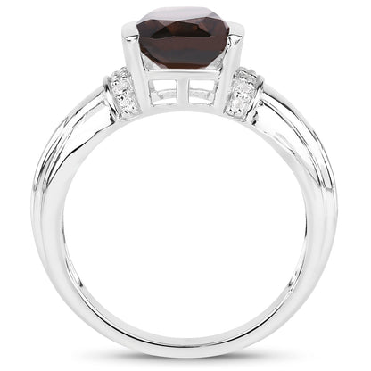 Sterling Silver Smoky Quartz and White Topaz Ring