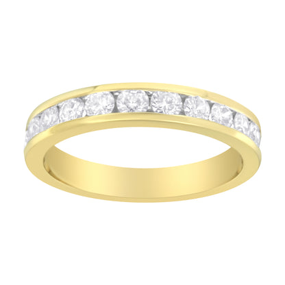 18K Yellow Gold 1.0 Cttw Round Diamond Channel Set Anniversary Band