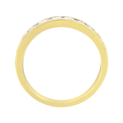 18K Yellow Gold 1.0 Cttw Round Diamond Channel Set Anniversary Band