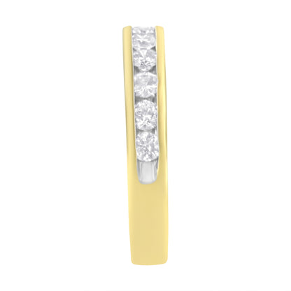 18K Yellow Gold 1.0 Cttw Round Diamond Channel Set Anniversary Band
