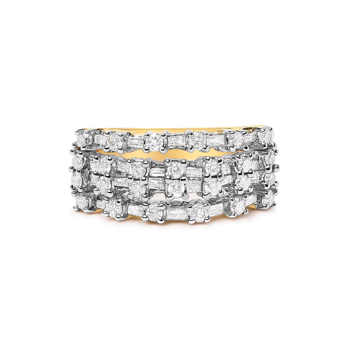 UndeniablyLuxe 1.0 Cttw. Diamond Multi-Row Band Ring