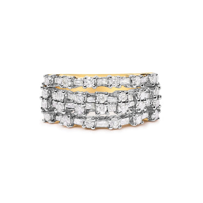 UndeniablyLuxe 1.0 Cttw. Diamond Multi-Row Band Ring
