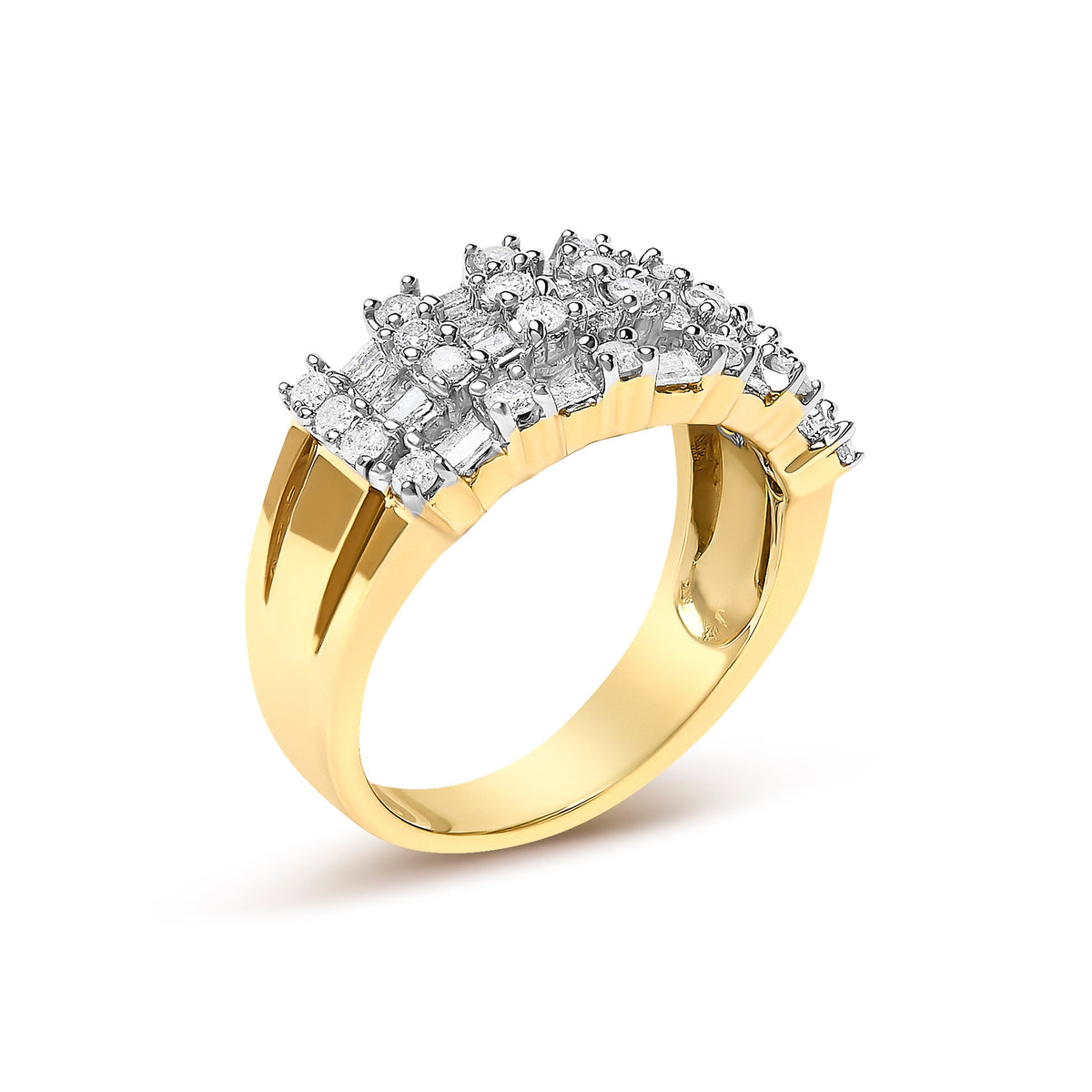 UndeniablyLuxe 1.0 Cttw. Diamond Multi-Row Band Ring