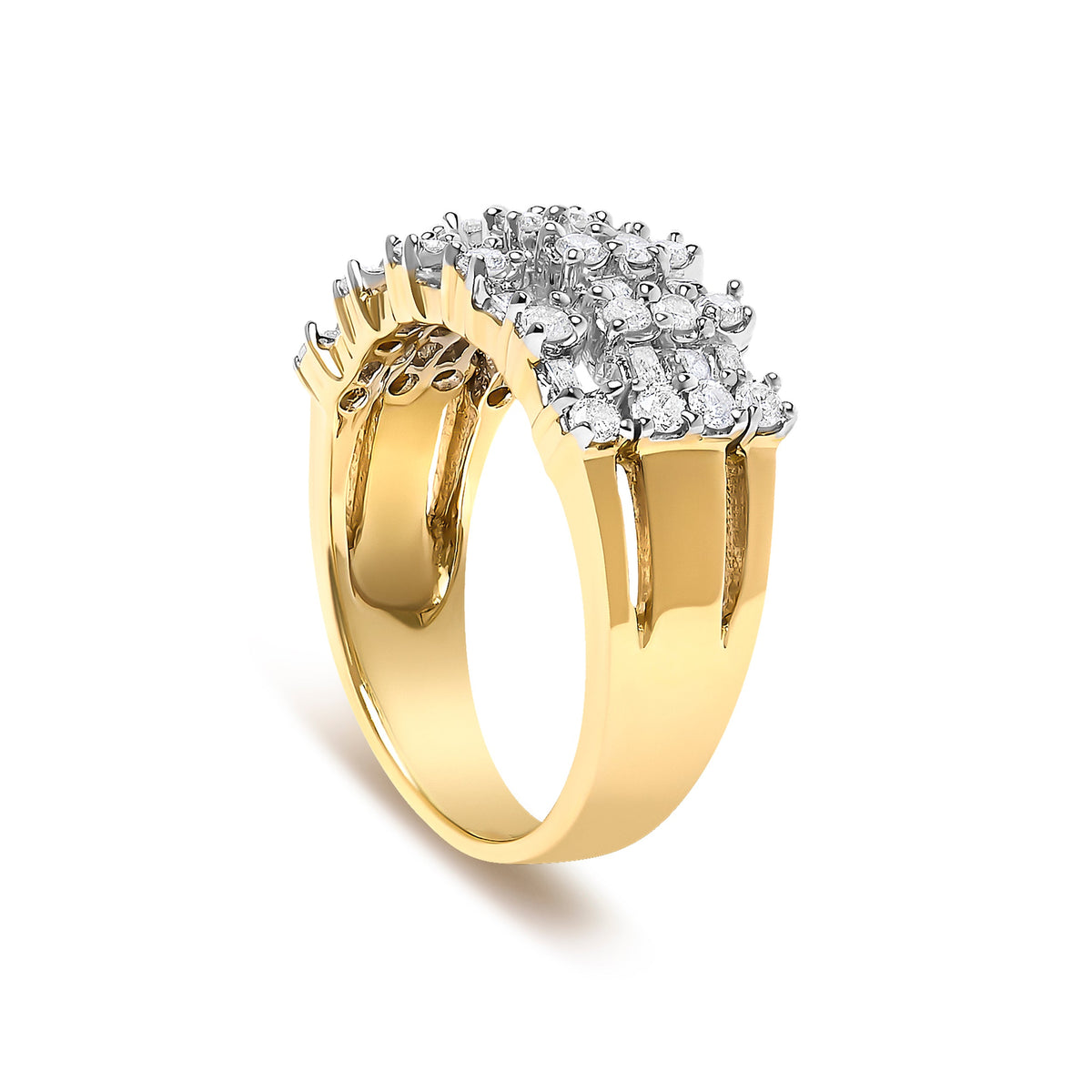 UndeniablyLuxe 1.0 Cttw. Diamond Multi-Row Band Ring