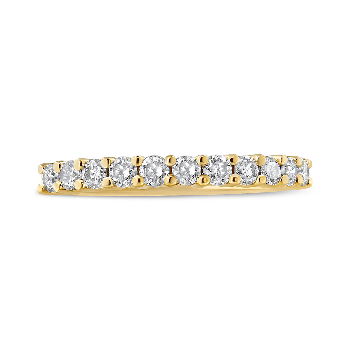 14K Yellow Gold Plated Sterling Silver 1/2 cttw Diamond Band Ring