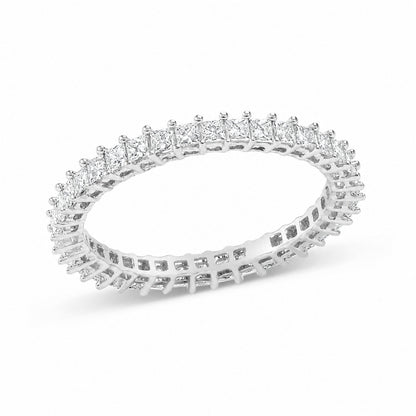 14K White Gold 1.0 Cttw Princess Diamond Eternity Band Ring
