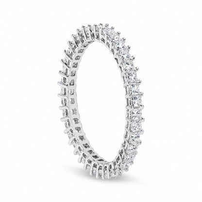 14K White Gold 1.0 Cttw Princess Diamond Eternity Band Ring