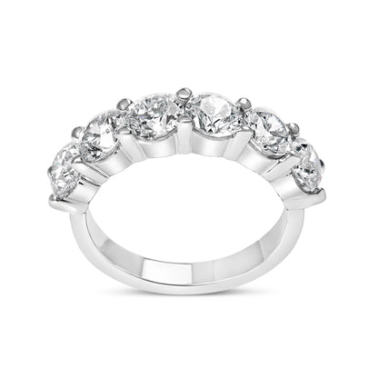 14K White Gold Lab-Grown Diamond Shared Prong 6-Stone Band Ring