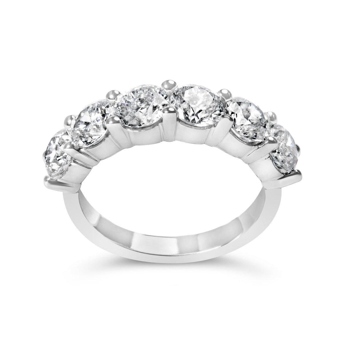 14K White Gold Lab-Grown Diamond Shared Prong 6-Stone Band Ring