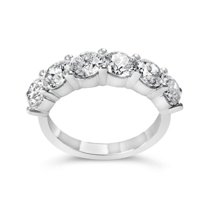 14K White Gold Lab-Grown Diamond Shared Prong 6-Stone Band Ring