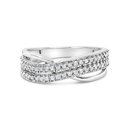 10K White Gold Princess Diamond Split Shank Band Ring