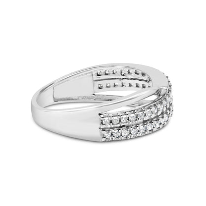 10K White Gold Princess Diamond Split Shank Band Ring