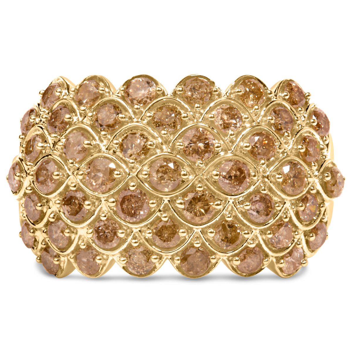 10K Yellow Gold 2.0 Cttw Brown Diamond Teardrop Cocktail Ring
