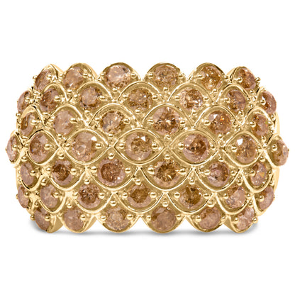 10K Yellow Gold 2.0 Cttw Brown Diamond Teardrop Cocktail Ring