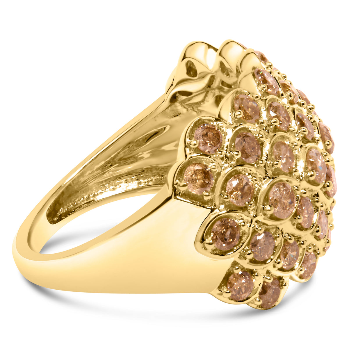 10K Yellow Gold 2.0 Cttw Brown Diamond Teardrop Cocktail Ring