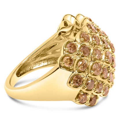 10K Yellow Gold 2.0 Cttw Brown Diamond Teardrop Cocktail Ring
