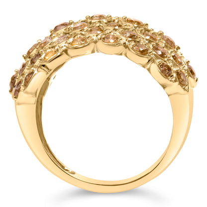 10K Yellow Gold 2.0 Cttw Brown Diamond Teardrop Cocktail Ring