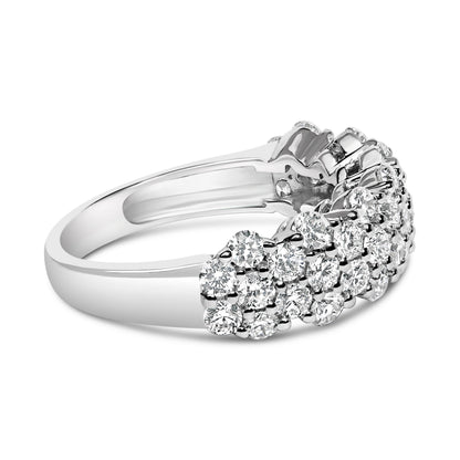 .925 Sterling Silver 2.0 cttw Lab Grown Diamond Scattered Band Ring (F-G Color, VS1-VS2 Clarity) - Ring Size 7
