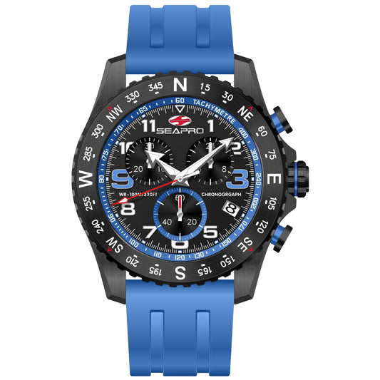 Seapro Gallantry Blue Rubber Strap Watch
