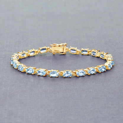 Blue Topaz Sterling Silver Tennis Bracelet