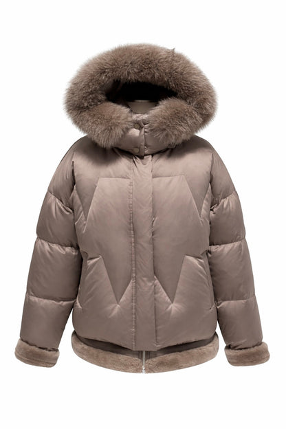 Genuine Polar Fox Down Fill Coat