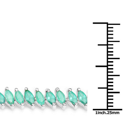 Sterling Silver Zambian Emerald Tennis Bracelet