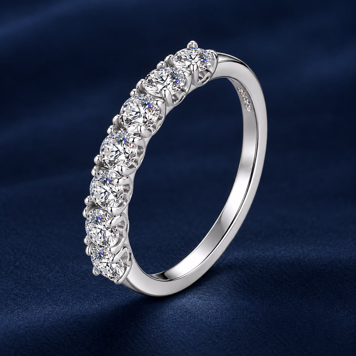 925 Sterling Silver White Gold Plated 0.1ct Moissanite Size 6 Ring for Women