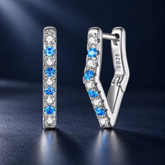 White Gold-Plated Sterling Silver Pavé CZ Hoop Earrings