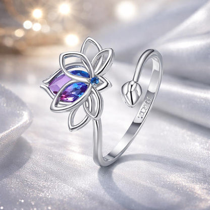 Sterling Silver Pavé CZ & Synthetic Tourmaline Ring