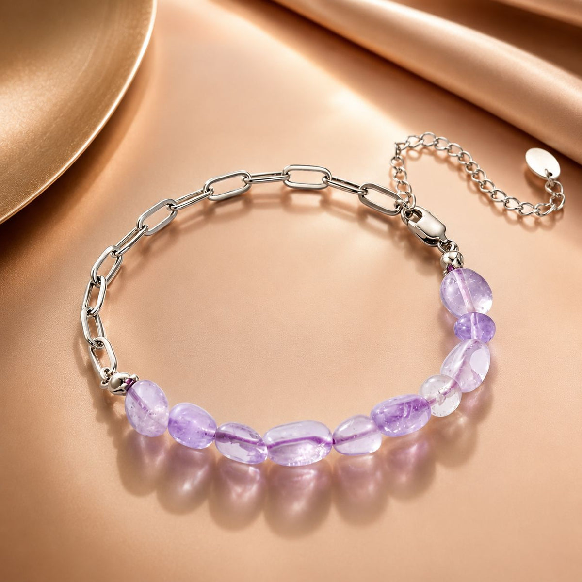 Sterling Silver White Gold Plated Crystal Bracelet