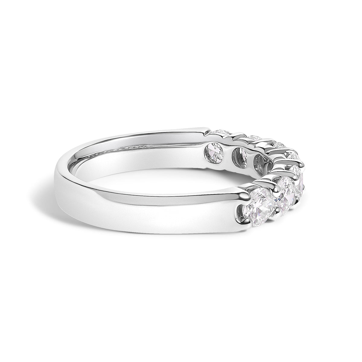 14K White Gold Diamond 7-Stone Band Ring
