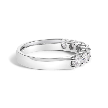 14K White Gold Diamond 7-Stone Band Ring