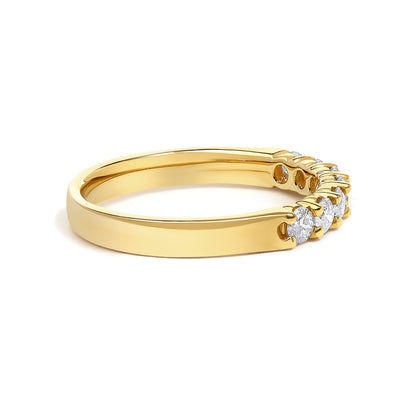 14K Yellow Gold Diamond 7-Stone Band Ring