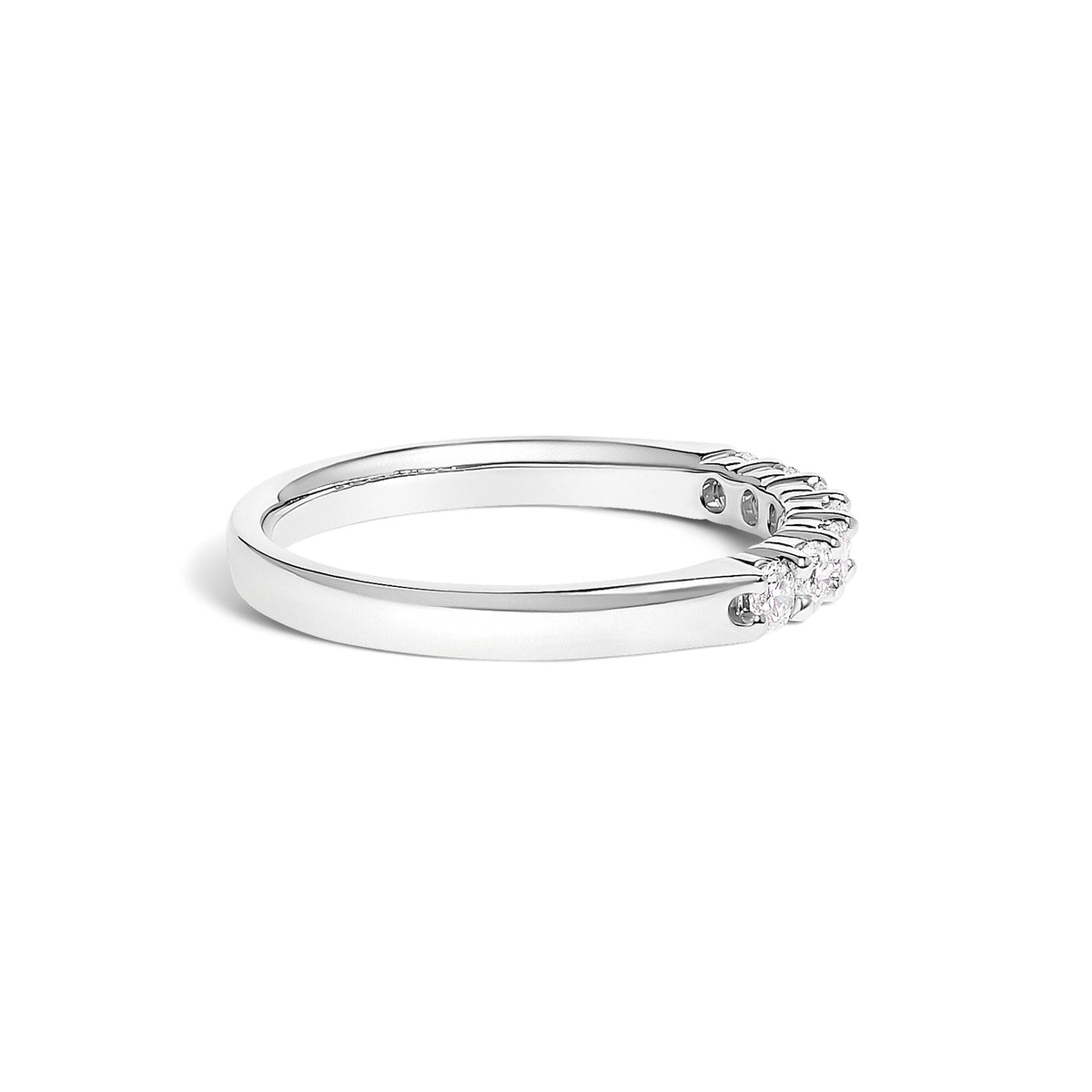 14K White Gold Diamond 7-Stone Band Ring