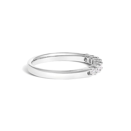 14K White Gold Diamond 7-Stone Band Ring