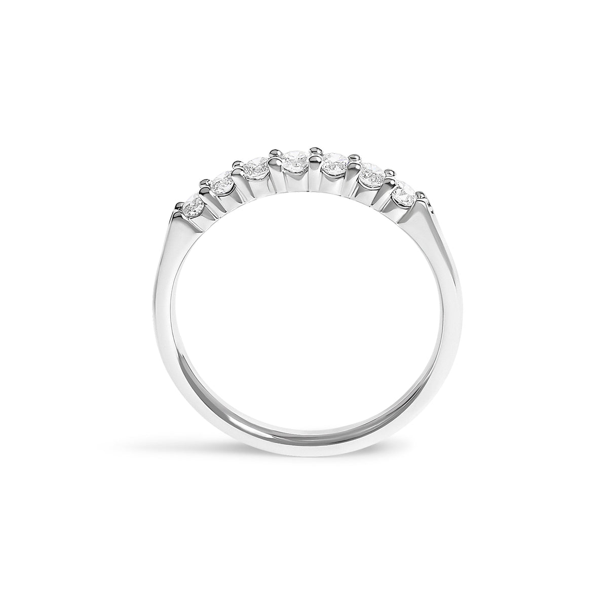 14K White Gold Diamond 7-Stone Band Ring