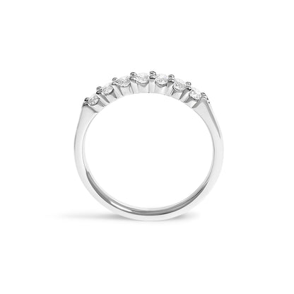 14K White Gold Diamond 7-Stone Band Ring