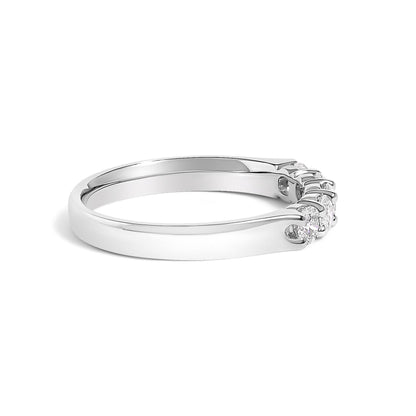 14K White Gold 1/2 Carat Diamond 5-Stone Band Ring